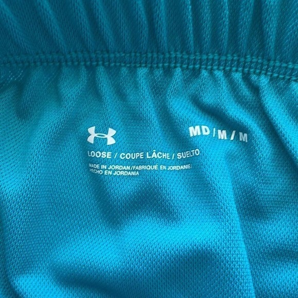 NWT- Under Armour Play Up 2.0 Shorts Women's Size Large in Crest Blue/Breeze - Picture 3 of 8